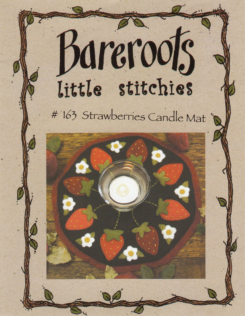 Bareroots Little Stitches Strawberry Candle Mat Pattern