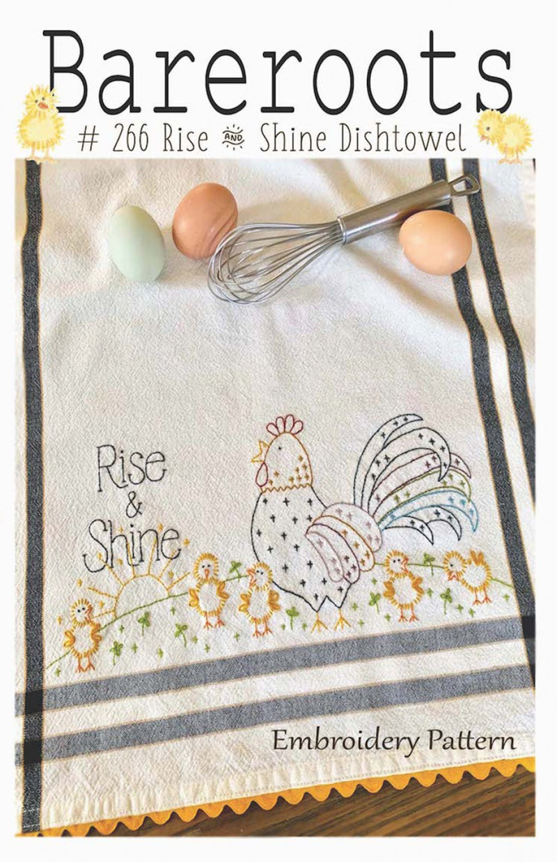 Bareroots Rise And Shine Embroidered Dishtowel Pattern