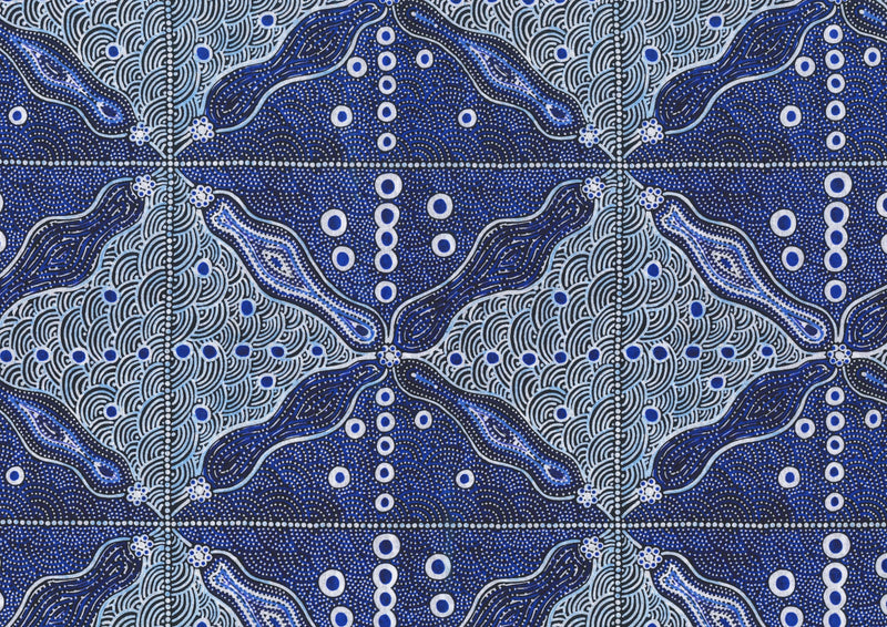 M&S Textiles Blue Bush Sweet Potato Fabric
