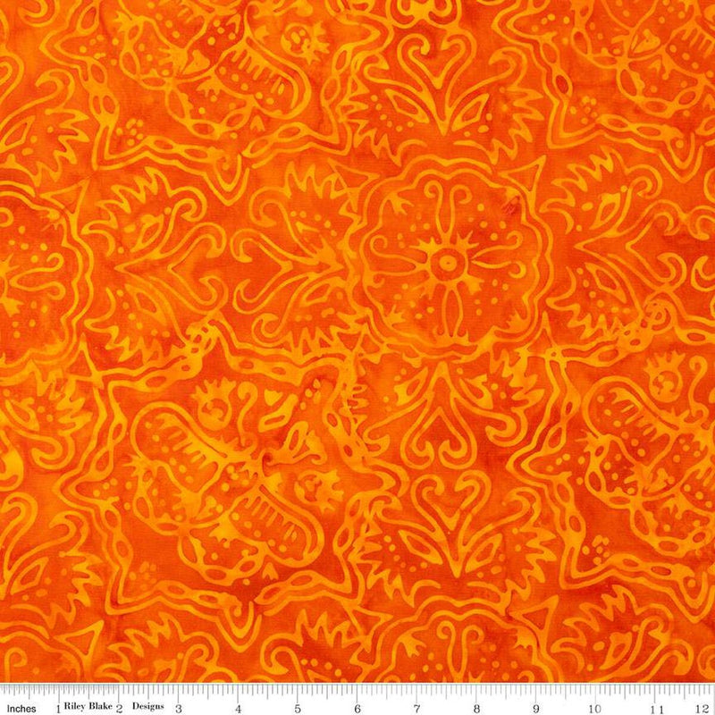 Riley Blake Expression Batiks Rainbow Brights Tangerine Fabric