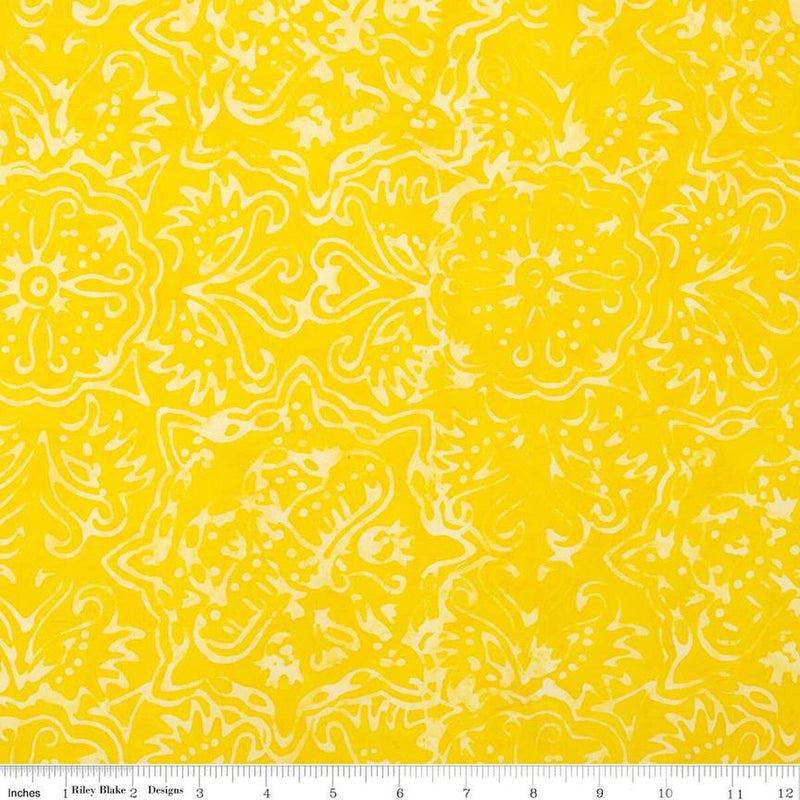 Riley Blake Expression Batiks Rainbow Brights Canary Fabric