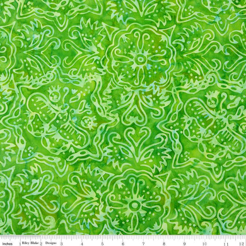 Riley Blake Expression Batiks Rainbow Brights Kiwi Fabric