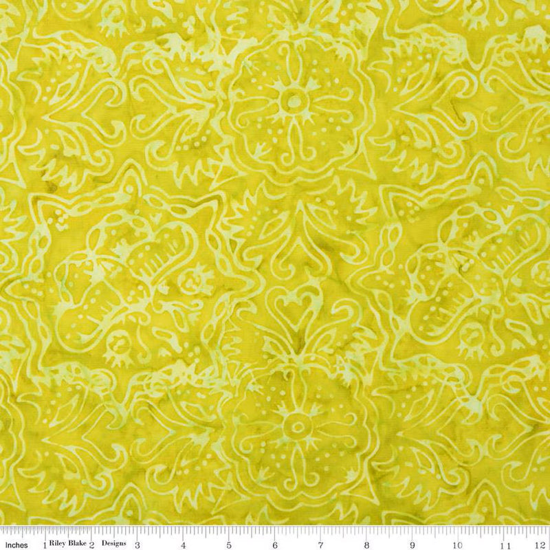 Riley Blake Expression Batiks Rainbow Brights Chartreuse Fabric