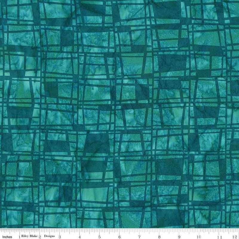 Riley Blake Retro Revival Tempo Teal Batik Fabric