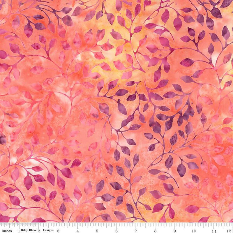 Riley Blake A New Day Coral Fiesta Batik Fabric