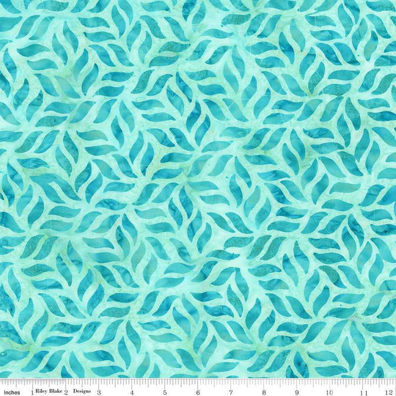 Riley Blake Divine Vines Leaves Adriatic Mist Batik Fabric