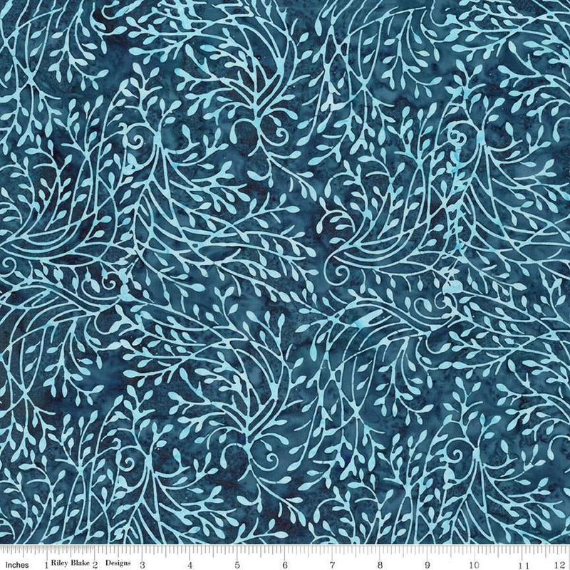 Riley Blake Divine Vines Twigs Denim Bijou Batik Fabric
