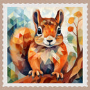 Squirrel Stamp Sticker