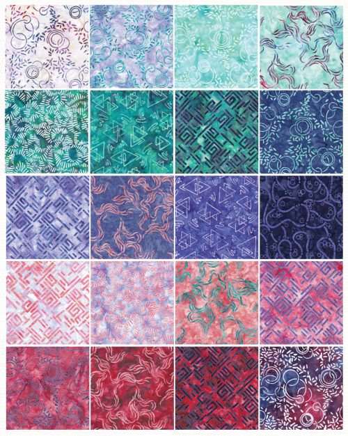 Island Batik Bubbles, Curves And Corners Batik Strip Pack