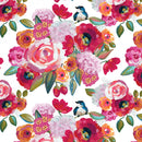 Riley Blake Poppies And Plumes Main White Fabric