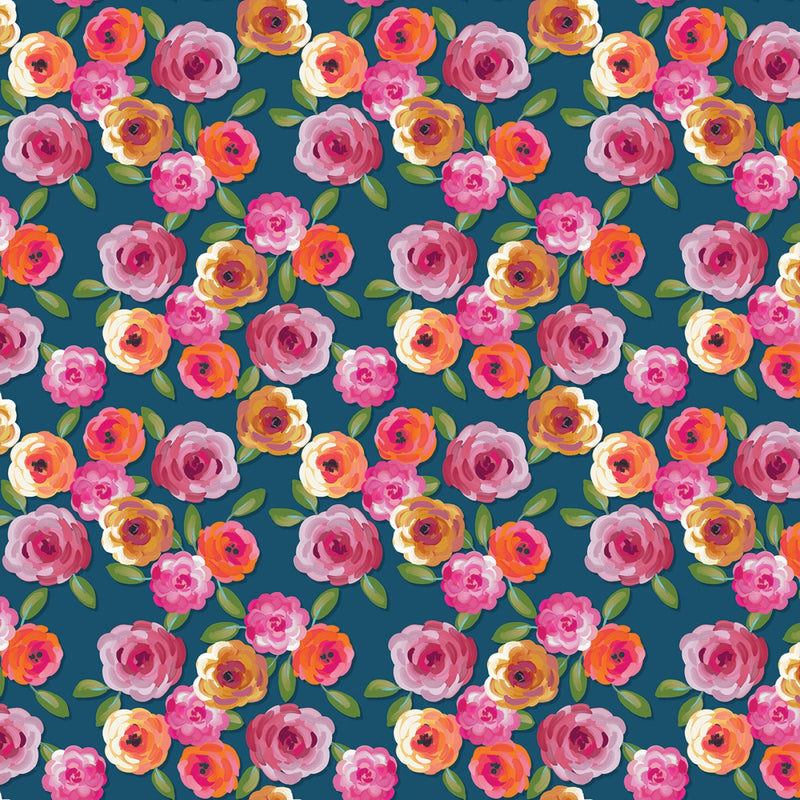 Riley Blake Poppies And Plumes Floral Oxford Fabric