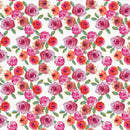 Riley Blake Poppies And Plumes Floral White Fabric