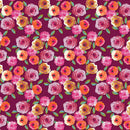 Riley Blake Poppies And Plumes Floral Wine Fabric