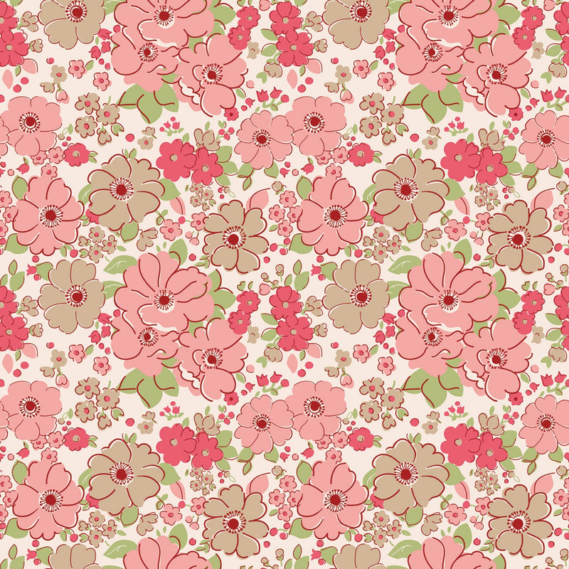 Riley Blake Mercantile Lovely Tea Rose Fabric