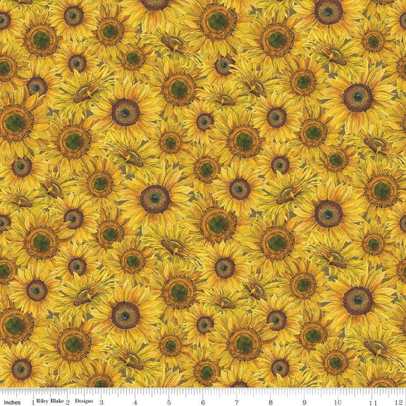 Riley Blake Honey Bees And Flowers Please Sunflower Bouquet Fabric