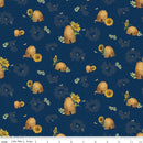 Riley Blake Honey Bees And Flowers Please Beehives Navy Fabric