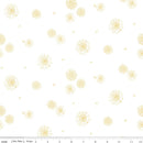 Riley Blake Honey Bees And Flowers Please Tonal Sunflowers White Fabric