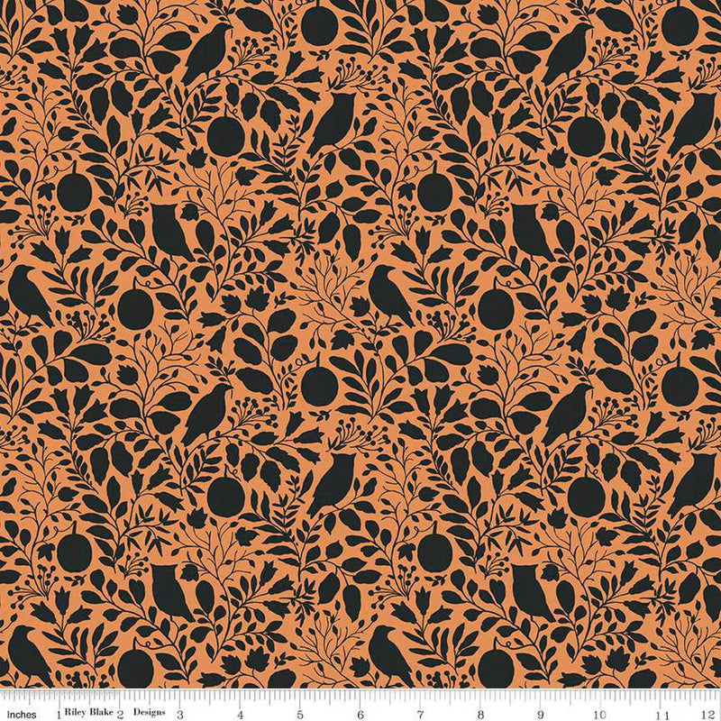 Riley Blake Trick Or Treat Silhouette Orange Fabric