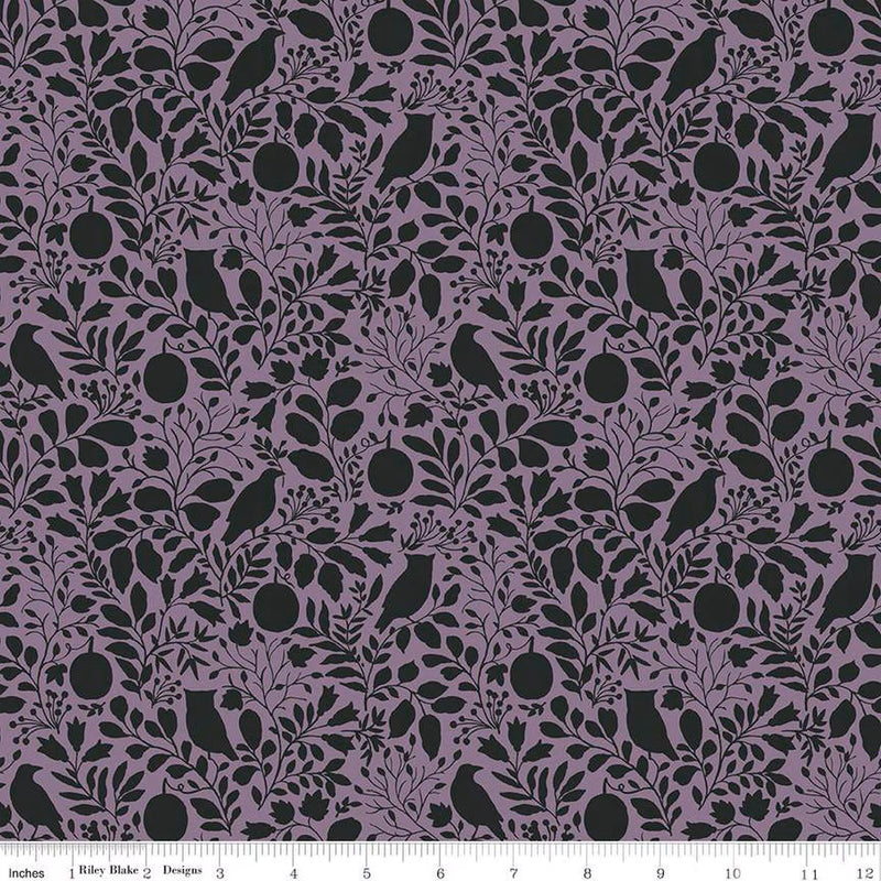 Riley Blake Trick Or Treat Silhouette Plum Fabric