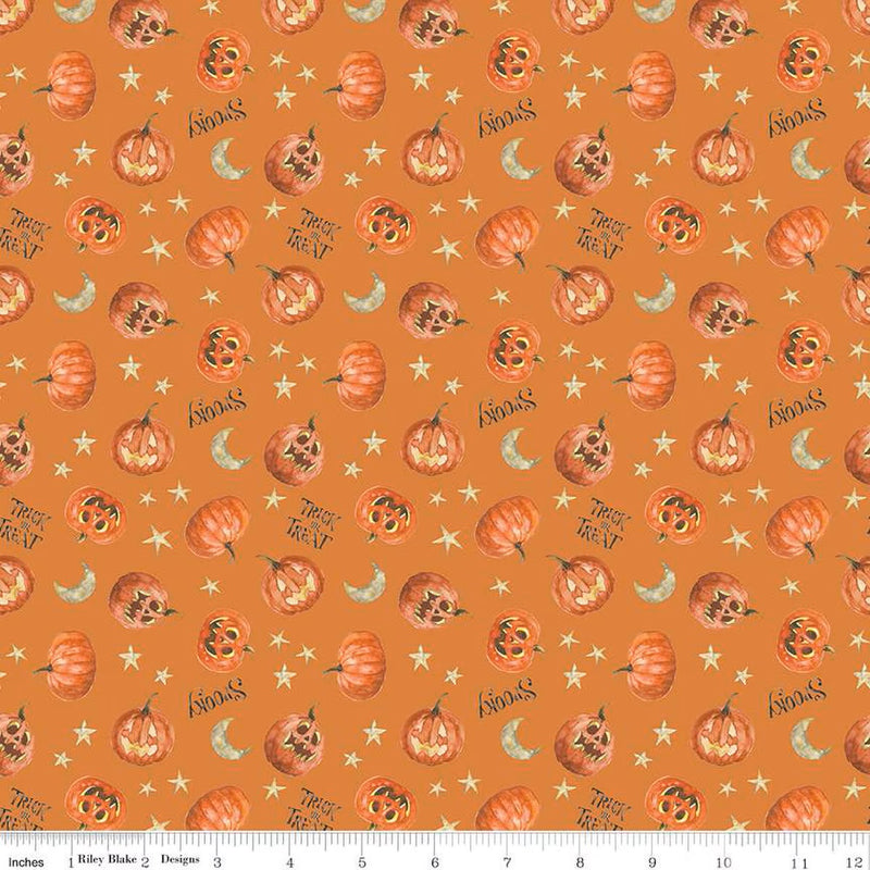 Riley Blake Trick Or Treat Pumpkins Orange Fabric