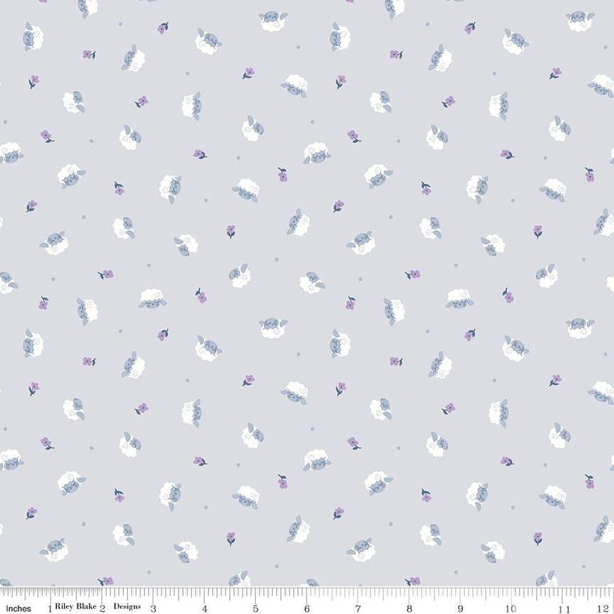 Riley Blake Twinkle Little Star Flock Gray Fabric