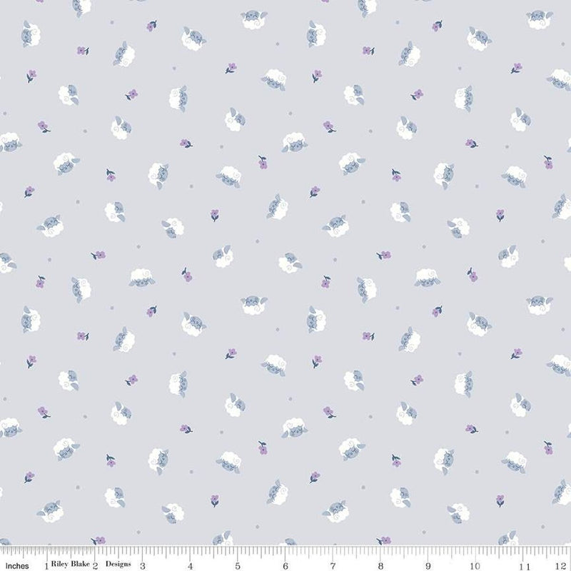 Riley Blake Twinkle Little Star Flock Gray Fabric