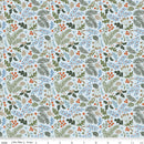 Riley Blake Santa's Tree Farm Berries And Boughs Sky Fabric