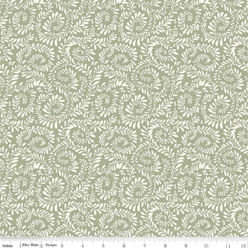 Riley Blake Sunflower Whispers Ferns Green Fabric