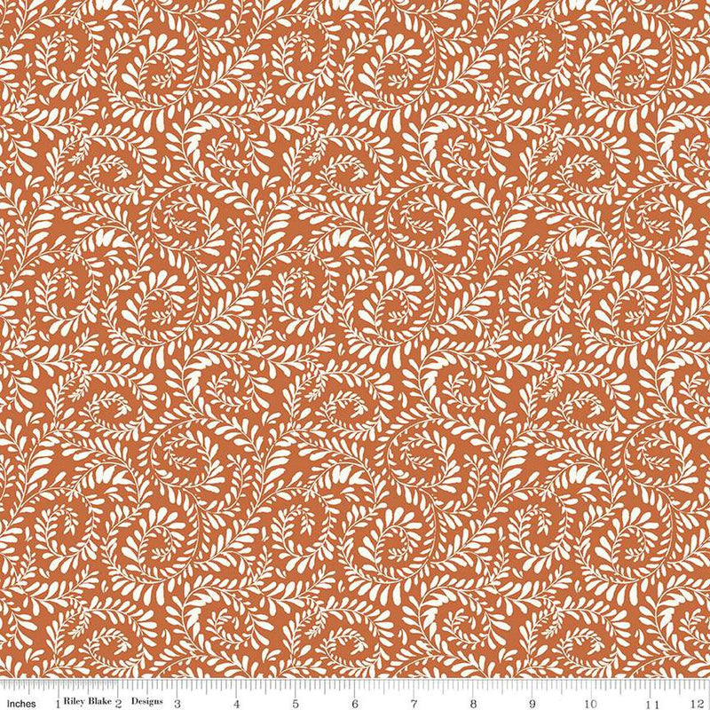 Riley Blake Sunflower Whispers Ferns Pumpkin Fabric