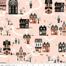 Riley Blake Frank And Friends Houses Pink Fabric