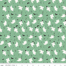 Riley Blake Frank And Friends Ghosts Green Fabric