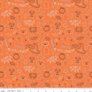 Riley Blake Frank And Friends Halloween Icons Orange Fabric