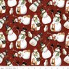Riley Blake Northern Christmas Snowmen Red Fabric