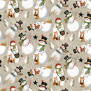 Riley Blake Northern Christmas Snowmen Neutral Fabric