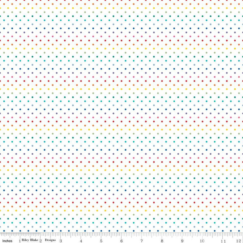 Riley Blake Swiss Dot Rainbow Fabric