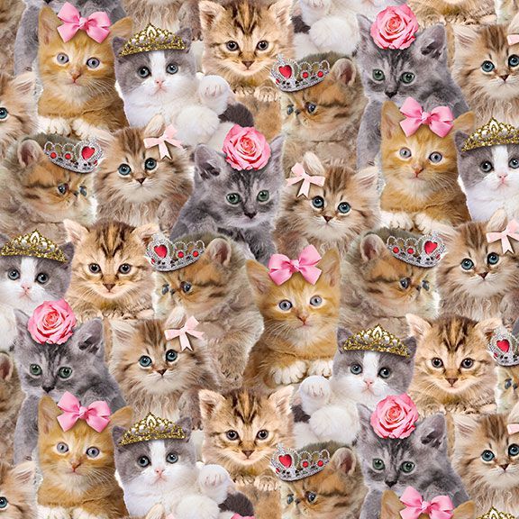 Timeless Treasures Packed Pretty Princess Natural Fabric
