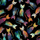 TT Sophisticat Tossed Quilt Cats Fabric