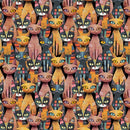 Timeless Treasures Feline Folk Packed Cats Fabric