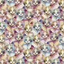 Timeless Treasures Looking Glass Packed Cats Fabric