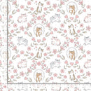 Timeless Treasures Cat's Garden White Flannel Fabric