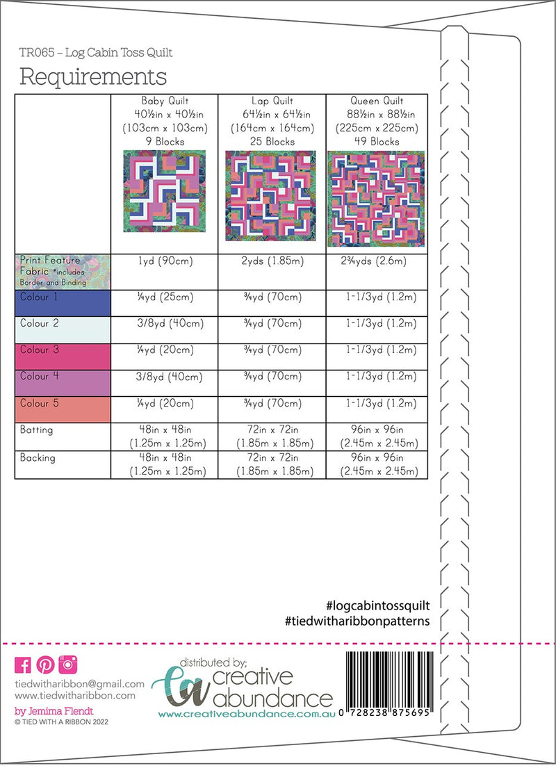 Log Cabin Toss Pattern