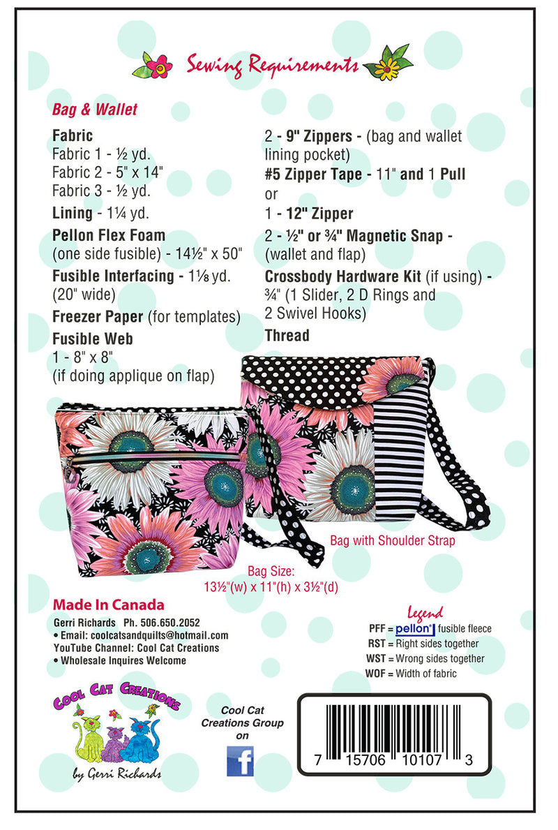 Cool Cat Creations Lorrie Lee Bag And Wallet Pattern