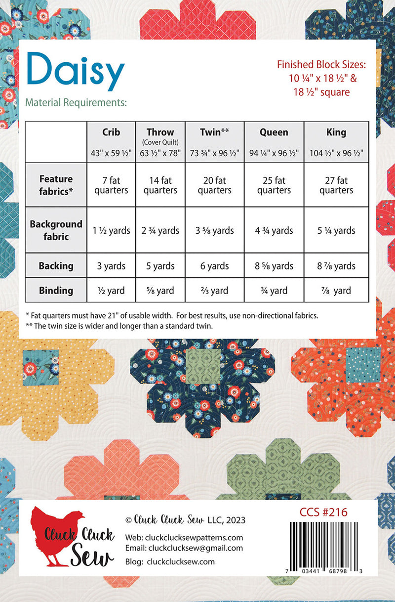 Cluck Cluck Sew Daisy Quilt Pattern