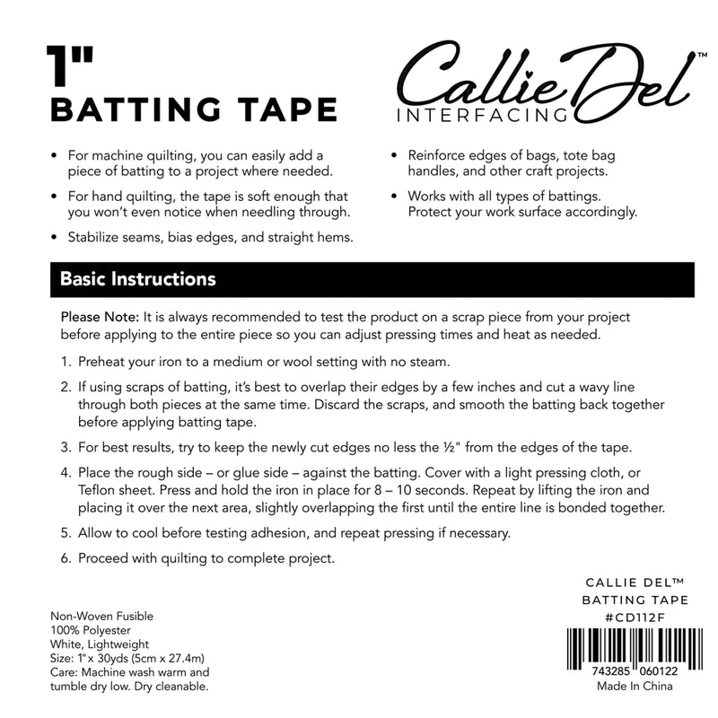 Callie Del Batting Tape 1" x 30 yards