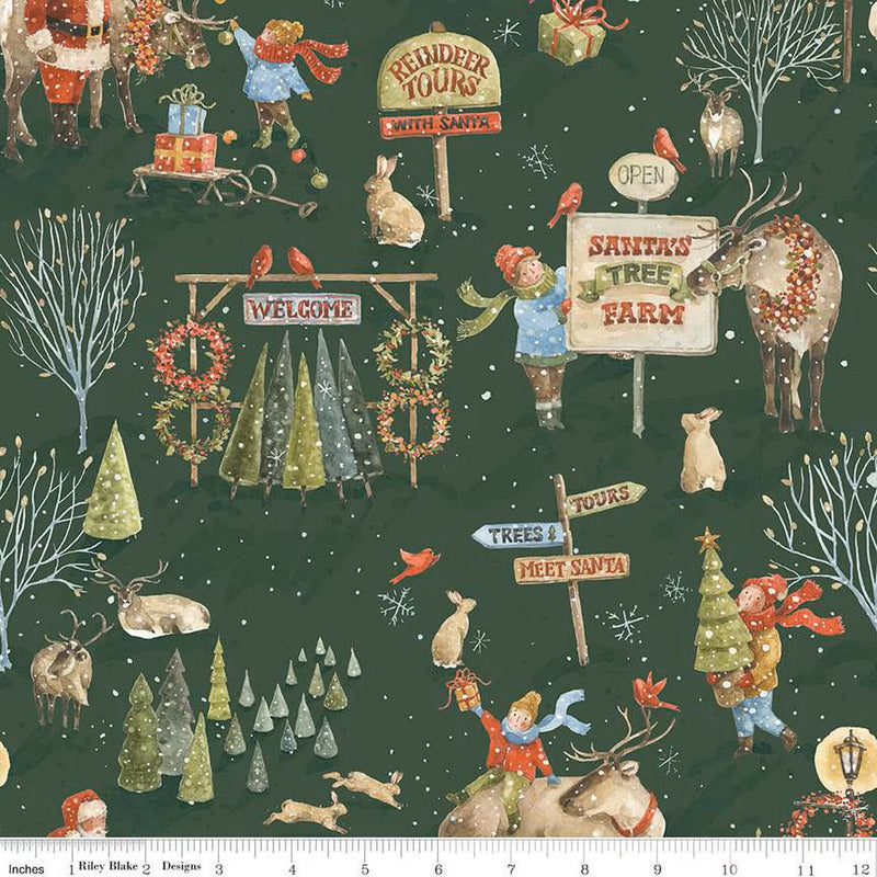 Riley Blake Santa's Tree Farm Main Forest Fabric