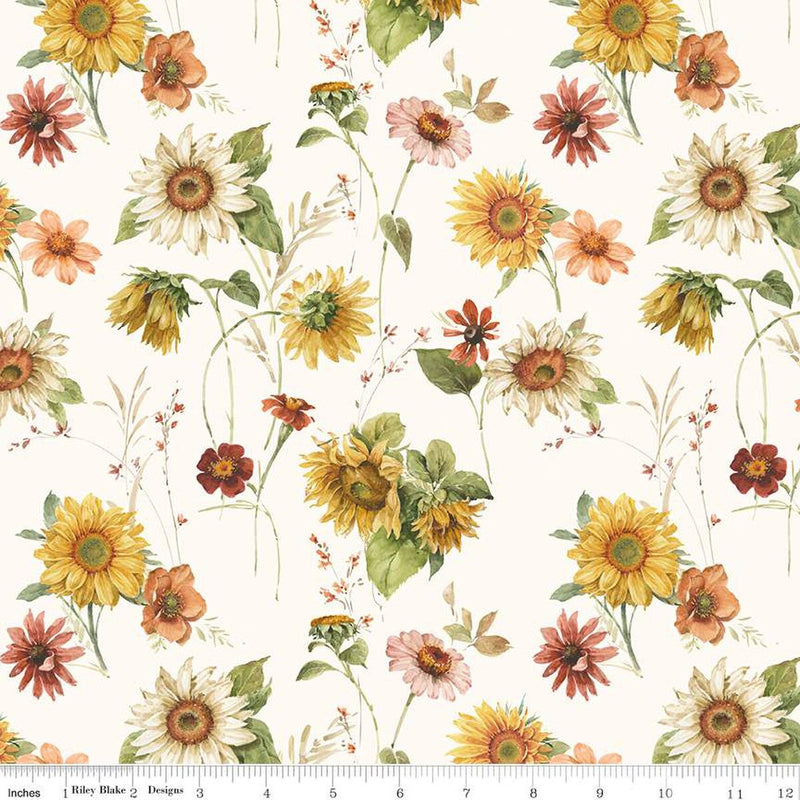 Riley Blake Sunflower Whispers Sunflowers Cream Fabric Riley Blake Sunflower Whispers Sunflowers Cream Fabric