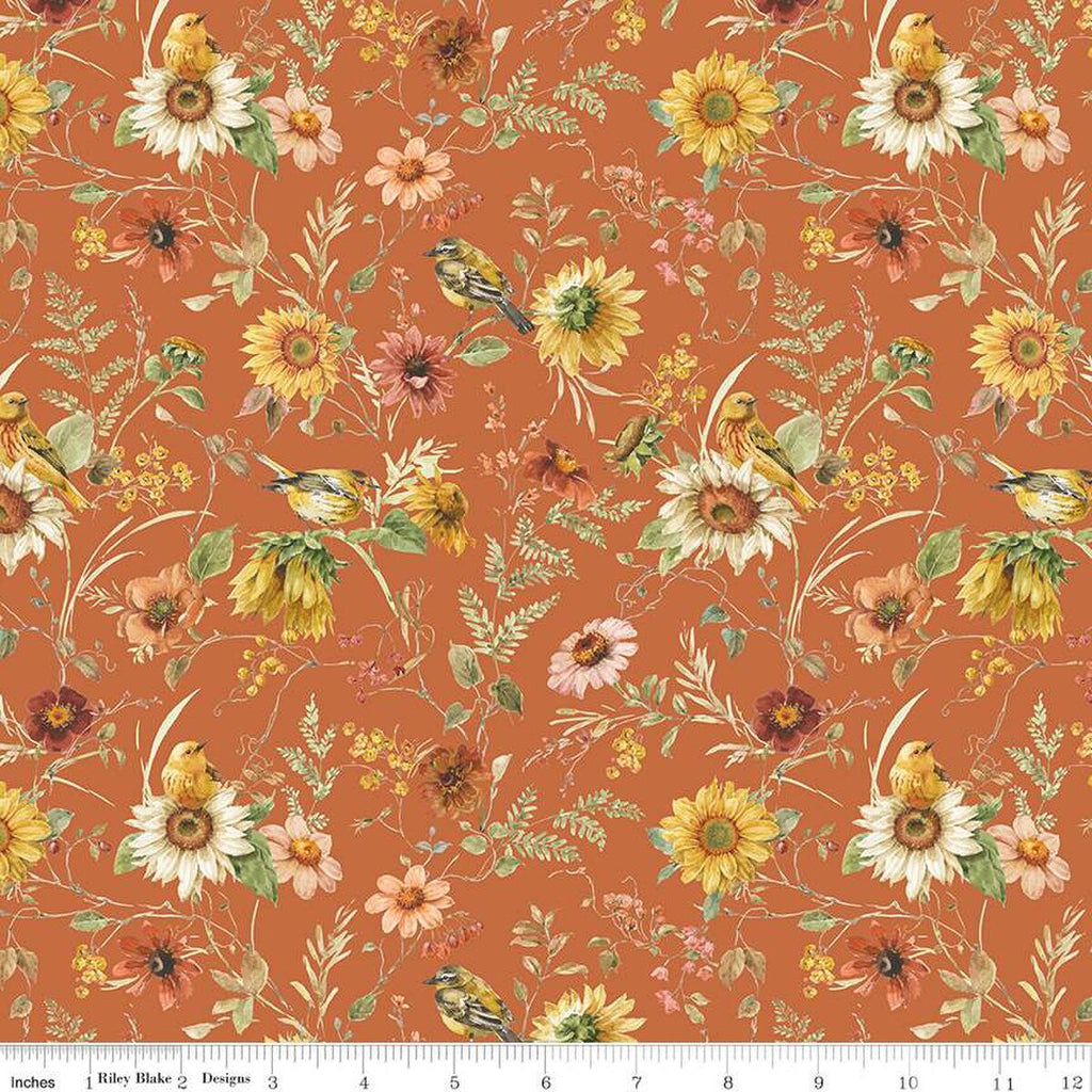 Riley Blake Sunflower Whispers Prairie Pumpkin Fabric Riley Blake Sunflower Whispers Prairie Pumpkin Fabric