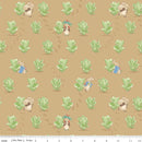 Riley Blake Peter Rabbit And Benjamin Bunny Lettuce Tan Fabric