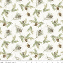 Riley Blake Holiday Spirit Pinecones Cream Fabric