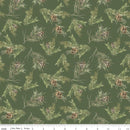 Riley Blake Holiday Spirit Pinecones Green Fabric